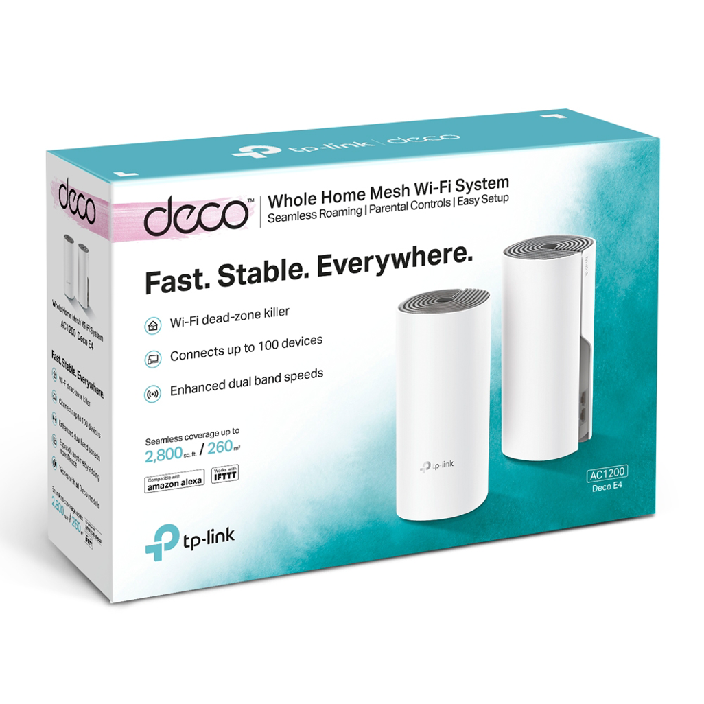 TP-Link Deco E4(2-pack) AC1200 Whole Home Mesh Wi-Fi System