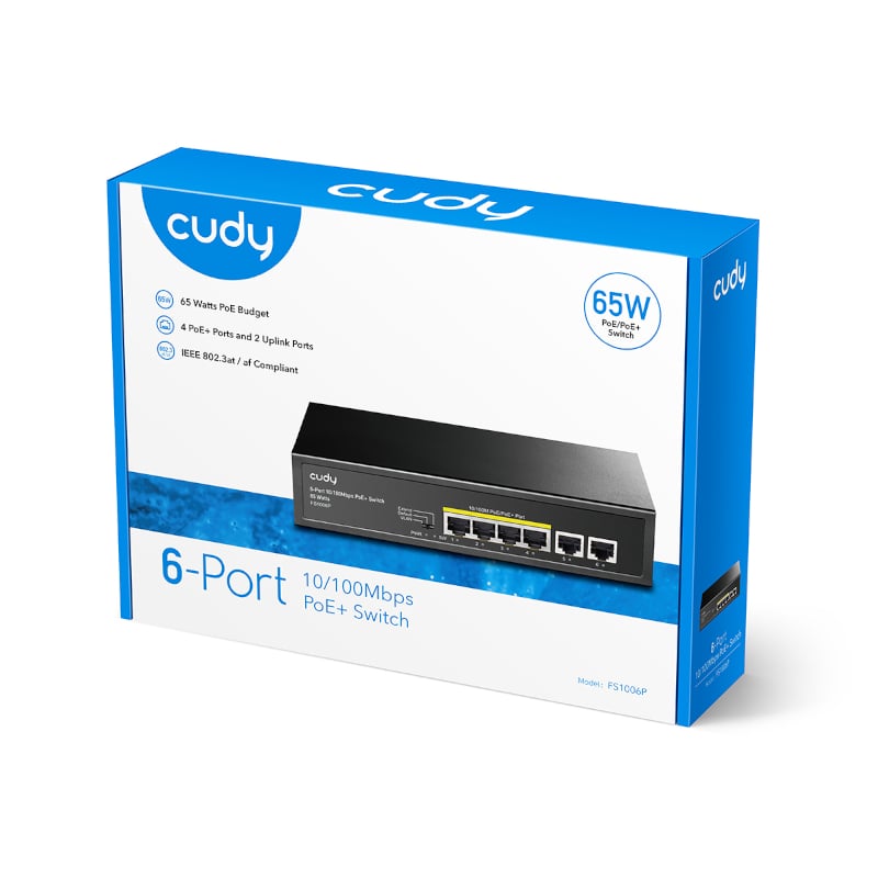 Cudy 6-Port Ethernet Unmanaged Switch – 4 Ports POE