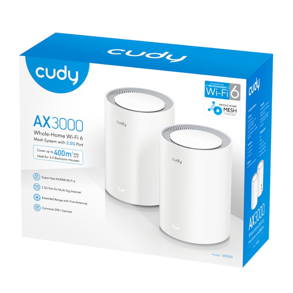 Cudy AX3000 Wi-Fi 6 Mesh Kit 2 Pack – White