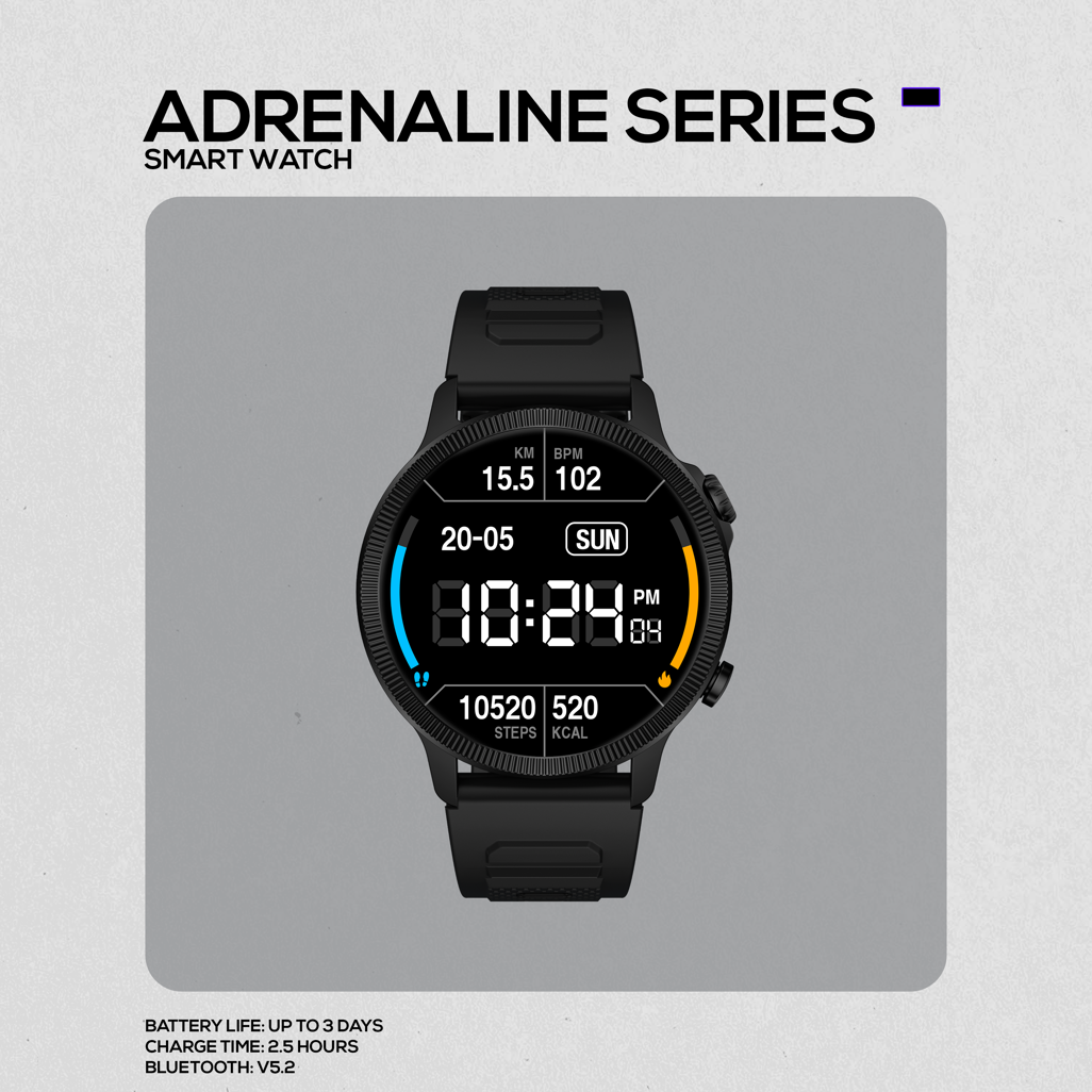 Volkano Adrenaline Series Smart Watch Black VK-5081-BK(V2)