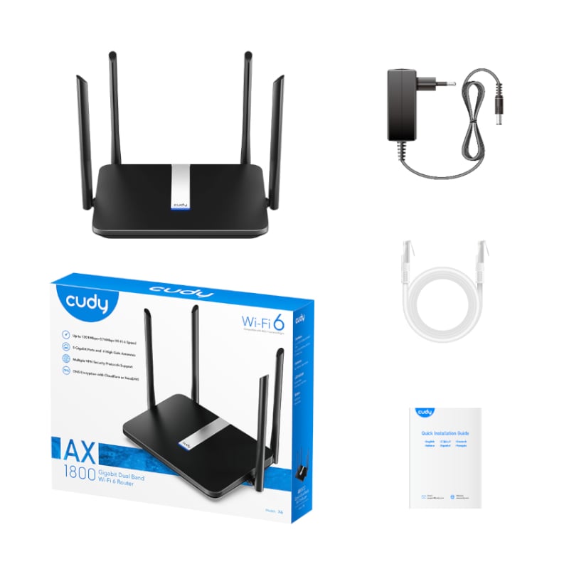 Cudy AX1800 Gigabit Dual Band Smart WiFi 6 Router